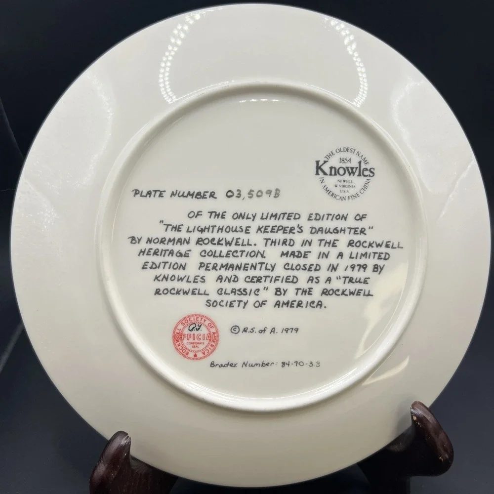 1979 Norman Rockwell The Lighthouse Keeper's Daughter Collector Plate By Knowles